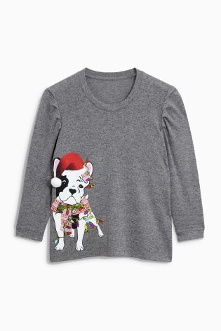 Grey Festive Dog Christmas Jumper